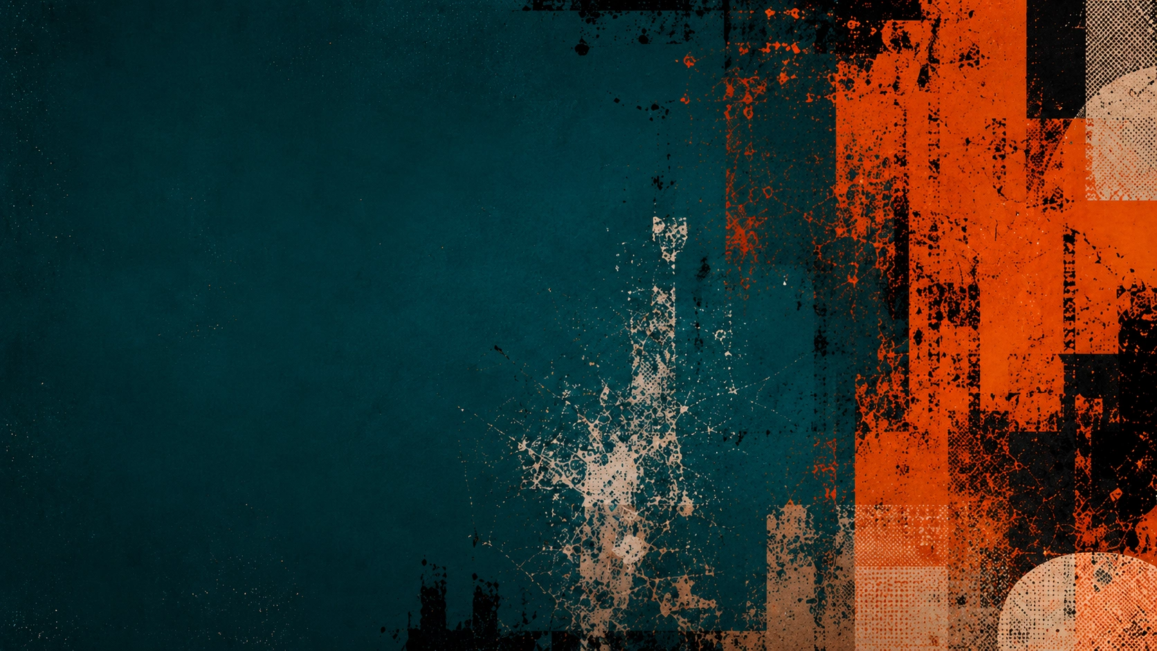Textura editorial abstracta en azul verde y naranja